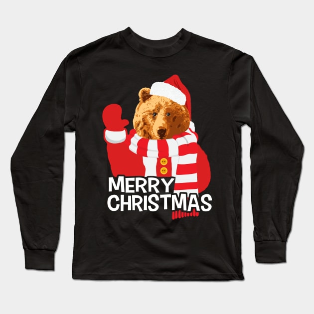 Funny Santa Claus Bear Merry Christmas Long Sleeve T-Shirt by dnlribeiro88